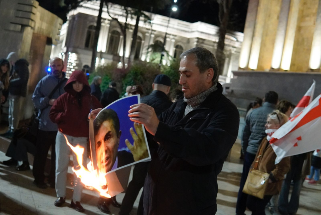 Now you can get deported from Georgia for burning Bidzina Ivanishvili portrait