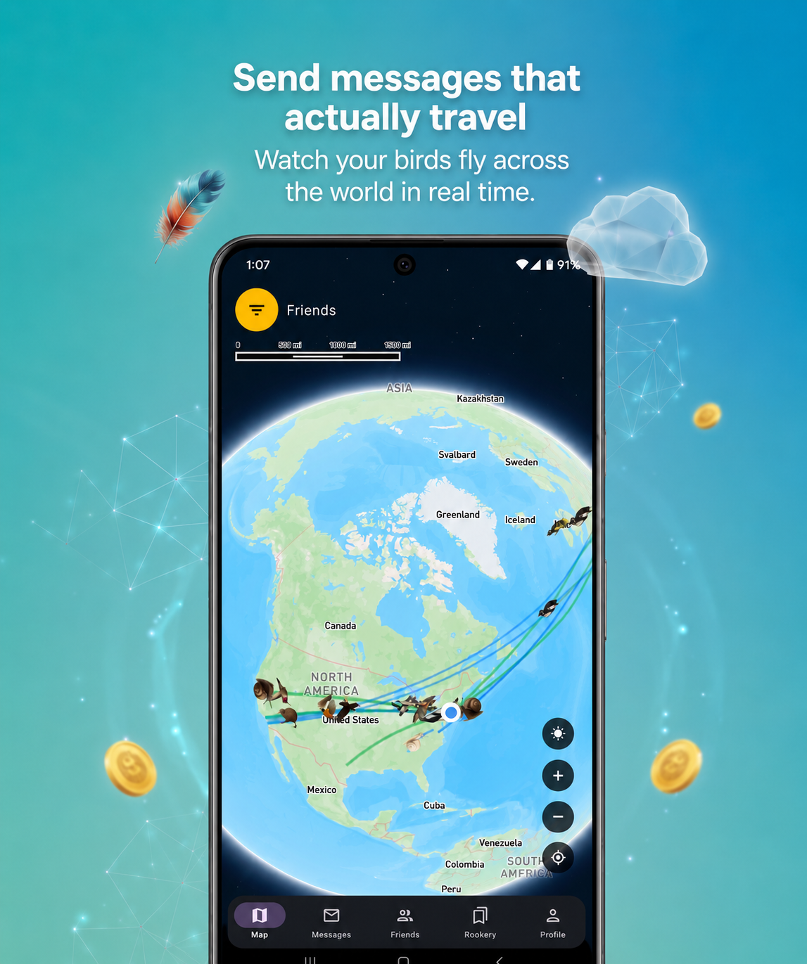 Screenshot from the Roost app